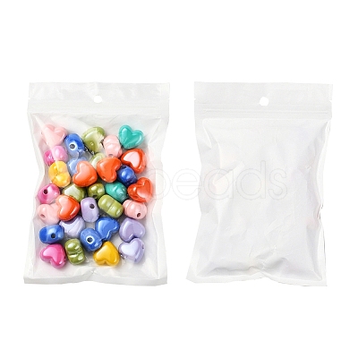 32Pcs 8 Colors Opaque Acrylic European Beads MACR-YW0001-42-1