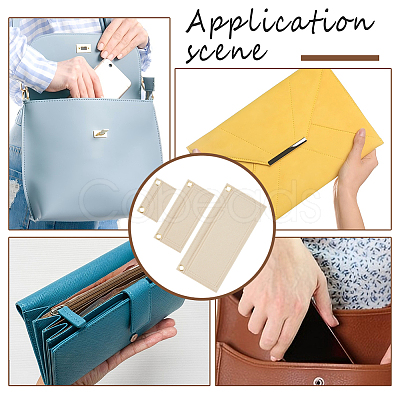 4Pcs Rectangle Felt Purse Organizer Insert FIND-DR0001-97B-1