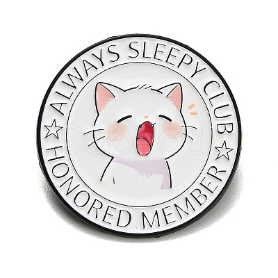 Always Sleepy Club Cat Enamel Pins JEWB-K040-09EB-1
