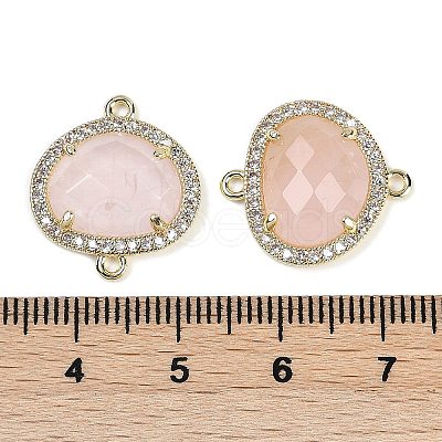 Natural Rose Quartz Faceted Oval Links G-B126-01G-09-1