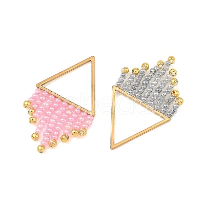 Glass Seed Beads Tassel Pendants PALLOY-MZ01455-1