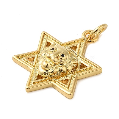 Rack Plating Brass Micro Pave Cubic Zirconia Pendants KK-P241-16G-1