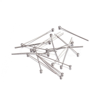 Tarnish Resistant 304 Stainless Steel Ball Head Pins STAS-O105-04-0.6x25mm-1