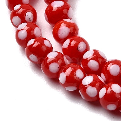 Handmade Lampwork Beads LAMP-D002-6mm-01A-1