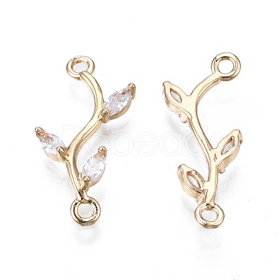 Brass Micro Pave Cubic Zirconia Links Connectors KK-S359-156A-RS-1