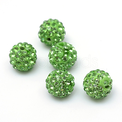 Polymer Clay Pave Rhinestone Beads RB-Q197-10mm-13-1