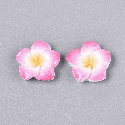 Plumeria Flower Opaque Resin Cabochons CRES-T025-30D-02-1