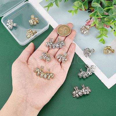 SUPERFINDINGS 12Pcs 3 Colors Rack Plating Alloy Locket Pendants FIND-FH0004-77-1