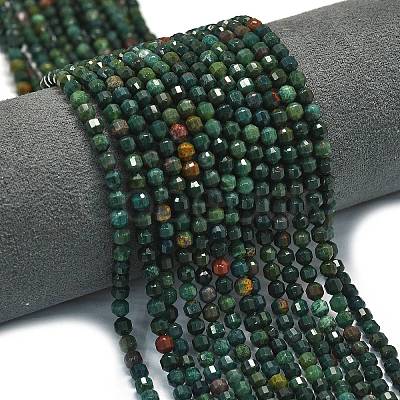 Natural Bloodstone/Heliotrope Stone Beads Strands G-A260-A40-01-1
