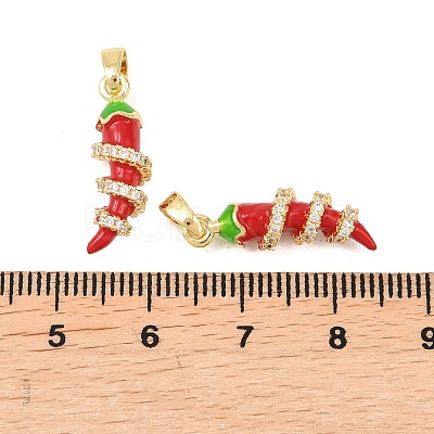 Brass Micro Pave Clear Cubic Zirconia Pendants KK-F931-06G-1