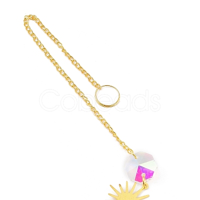 Glass Teardrop Big Pendant Decorations LS-HJEW-M005-05D-G-1