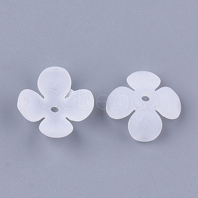 4-Petal Transparent Acrylic Bead Caps FACR-T001-14-1