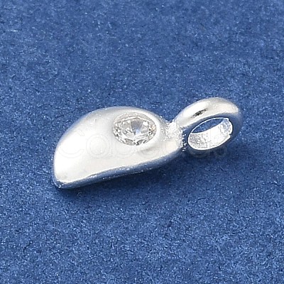 925 Sterling Silver Cubic Zirconia Moon Charms STER-R002-02S-03-1