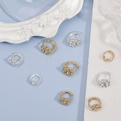 12Pcs 6 Style Brass Hoop Earring Findings KK-CA0002-45-1