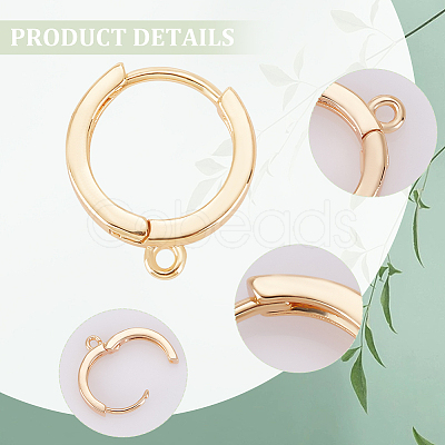 20Pcs 2 Style Brass Hoop Earring Findings KK-AR0003-24-1