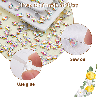 150Pcs Sew on Rhinestone EGLA-HS0001-01-1