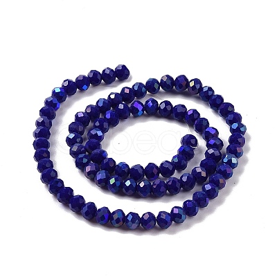 Electroplate Opaque Solid Color Glass Beads Strands EGLA-A034-P4mm-L12-1