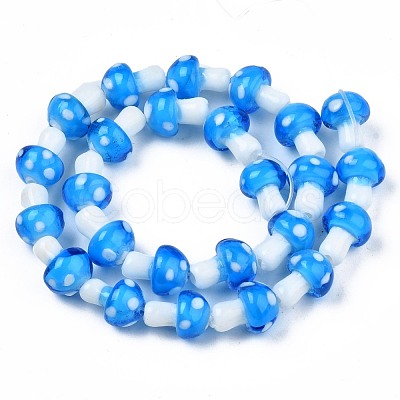 Mushroom Handmade Lampwork Beads Strands LAMP-R116-17A-1