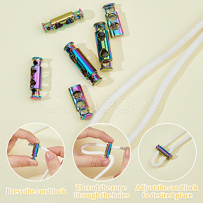 24Pcs 3 Styles Alloy Spring Cord Locks FIND-HS0001-96-1