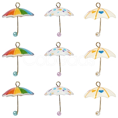 3Pcs 3 Colors Resin Pendants CRES-YW0002-77-1