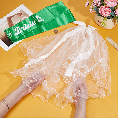 1Pc Cloth Ribbon Bride's Etiquette Shoulder Strap AJEW-NB0008-95-1