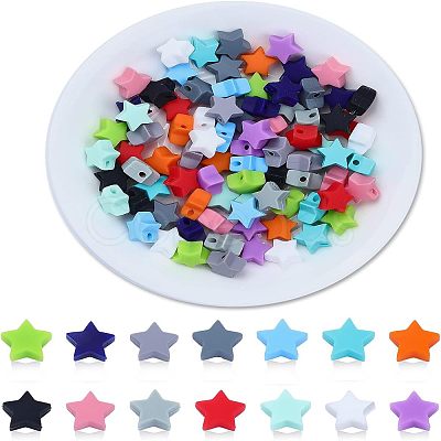 84Pcs 14 Colors Silicone Beads SIL-CA0001-26-1