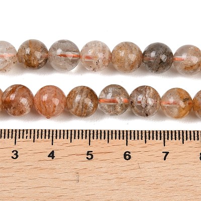 Natural Multilayer Lodolite Quartz Beads Strands G-Z133-A02-8mm-02-1