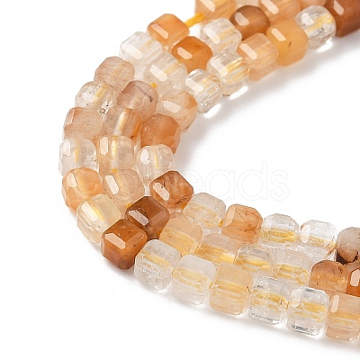 Natural Yellow Rabbit Fur Rutilated Quartz Beads Strands G-L622-A01-3x3mm-1