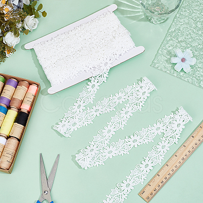 10Yards Polyester Flower Lace Trim Ribbons OCOR-MA0001-72-1