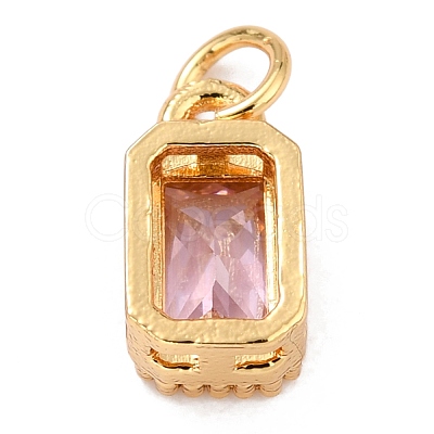 Real 18K Gold Plated Brass Inlaid Cubic Zirconia Charms ZIRC-L100-075G-1