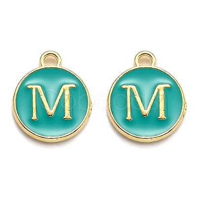 Golden Plated Alloy Enamel Charms X-ENAM-Q437-15M-1