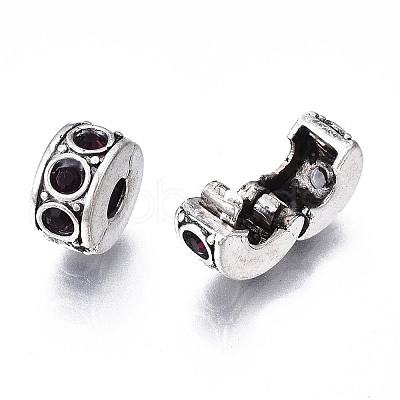 Brass Rhinestone European Clasps LS-KK-N291-01AS-08-1