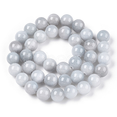 Natural Dyed Yellow Jade Beads Strands G-R271-10mm-YXS18-01-1