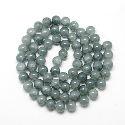 Baking Paint Crackle Glass Beads Strands X-DGLA-Q023-8mm-YS34-1
