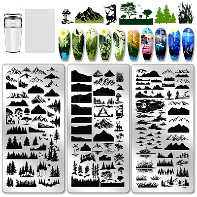 Stainless Steel DIY Nail Art Templates MRMJ-WH0092-187-1