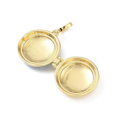 Brass Enamel Photo Locket Pendants KK-A303-19B-G-1