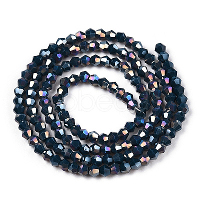 Opaque Solid Color Electroplate Glass Beads Strands LS-EGLA-A039-P2mm-B09-1
