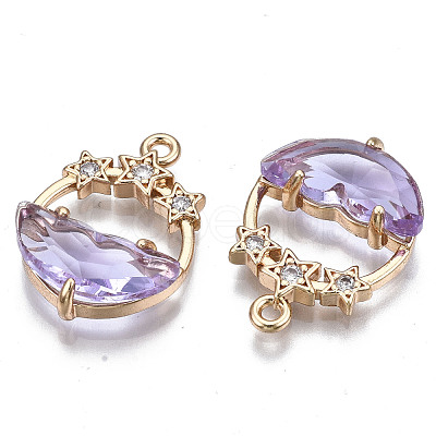 Faceted Transparent Glass Pendants GLAA-T020-18D-1