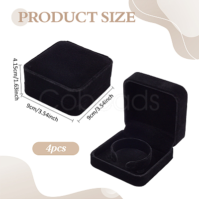 Square Velvet Bracelet Display Boxes CON-WH0095-134A-1