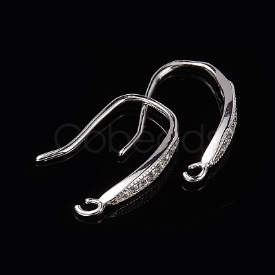 Anti-Tarnish Rhodium Plated 925 Sterling Silver Earring Hooks STER-K168-096P-1