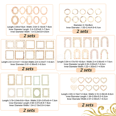 12Sets 6 Styles Lace Frame Scrapbook Paper Pad DIY-CP0008-90-1