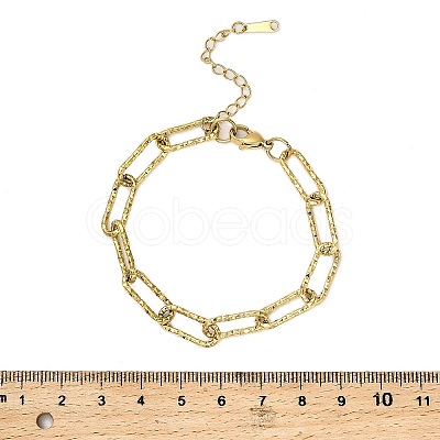 304 Stainless Steel Paperclip Chain Bracelets for Women LS-BJEW-Q040-02G-1