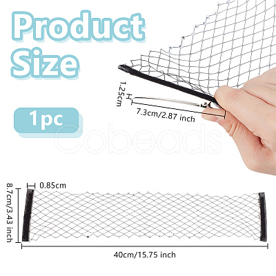 Vintage Polyester Rhinestone Mesh Face Veils for Women AJEW-WH0348-705-1