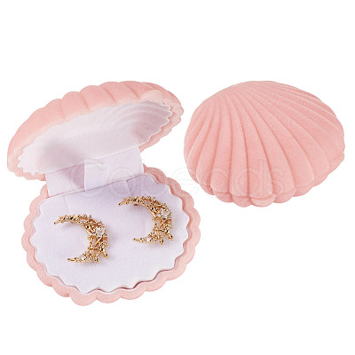 Shell Shaped Velvet Jewelry Storage Boxes VBOX-TADJ0001-02A-1