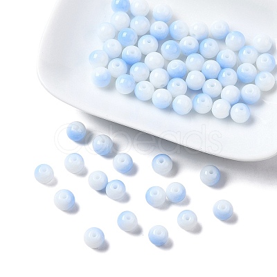 Two Tone Opaque Baking Paint Glass Beads Strands DGLA-YW0001-18C-1