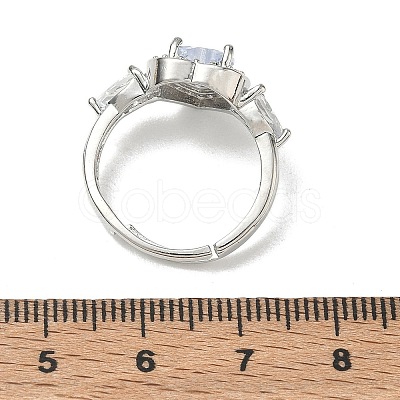Brass & Cubic Zirconia Finger Rings CU-CBA7E55-15P-1
