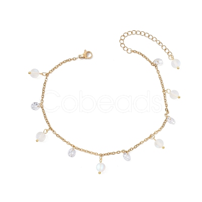 304 Stainless Steel Link Chain Anklets AJEW-AN00699-02-1
