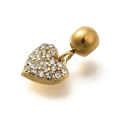 304 Stainless Steel Rhinestone Charms STAS-M109-12G-03-1