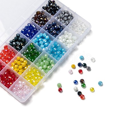 18 Colors Electroplate Glass Beads EGLA-X0006-03B-8mm-1
