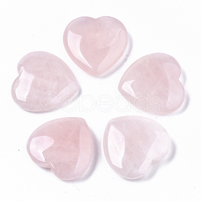 Natural Rose Quartz Heart Love Stone G-S364-069-1